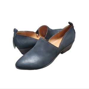 Women's Lucky Brand Morriah Leather Ankle Block Heel Bottie Black Size 8.5 NWOB